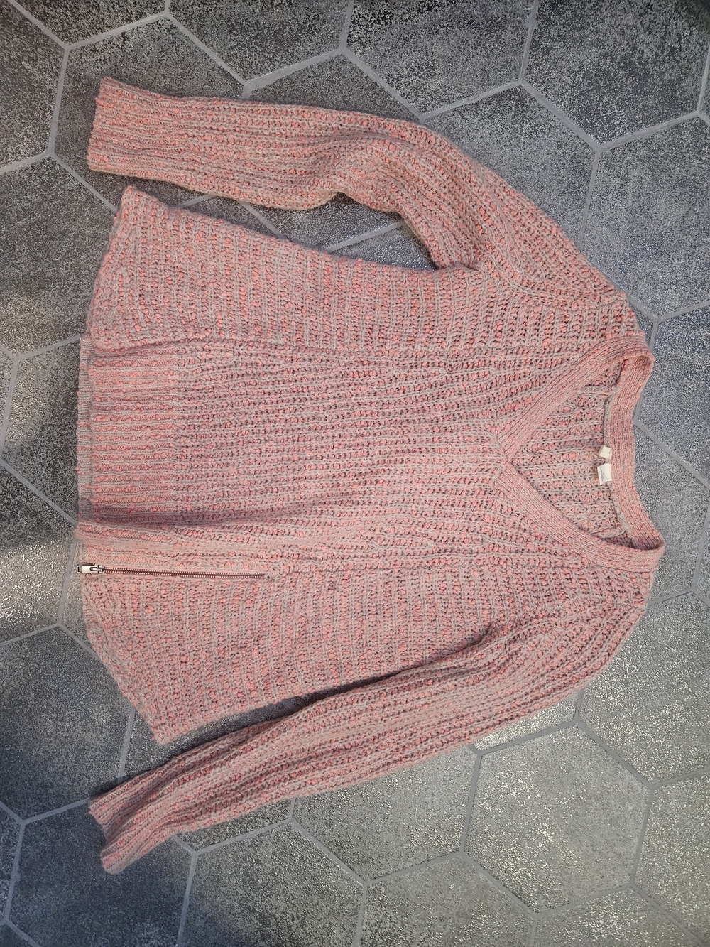 Anthropologie Moth Women's Pink V-Neck Knit Sweater